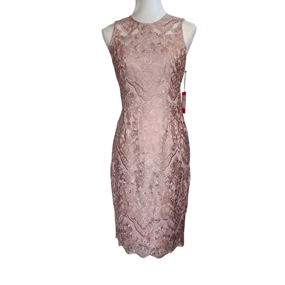 Pink Lace Cocktail Sheath Dress Vince Camuto Women's Size 4